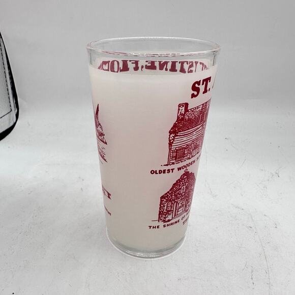 Vintage Florida St Augustine Souvenir Glass Frosted Tumbler Hazel Atlas MCM - Picture 6 of 9